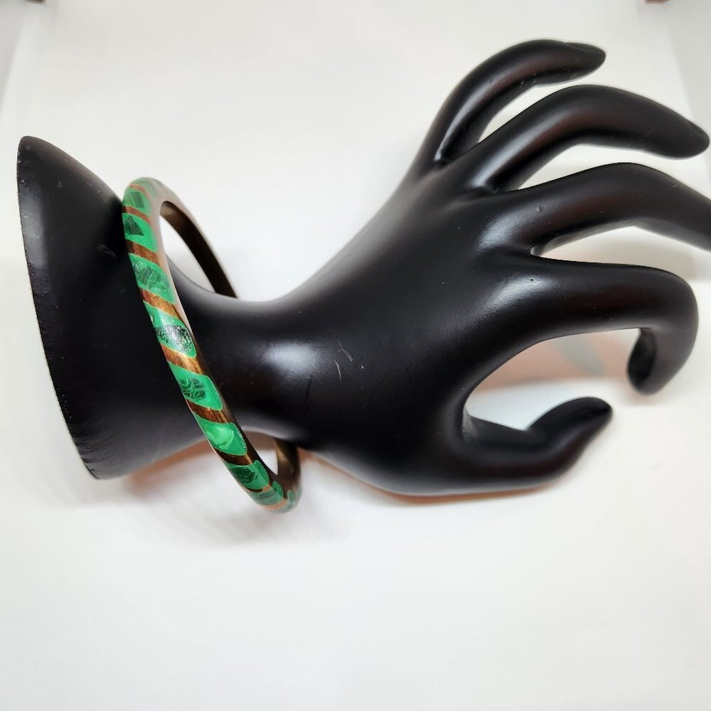 Vintage Green Inlay / Malachite Style Bracelet